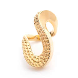 Sterling King Serpentine Wave Ring in Textured Gold product shot