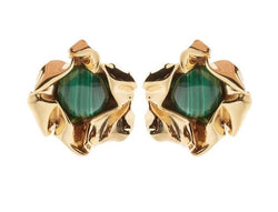 Titania Malachite Stud Earrings | Gold