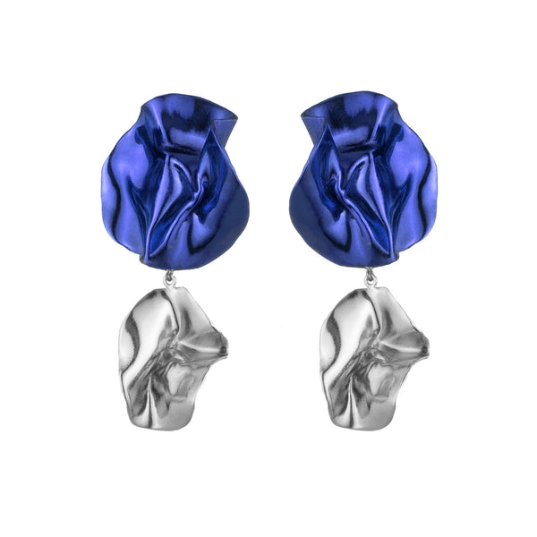 Flashback Fold Earrings | Cobalt Blue and Sterling Silver