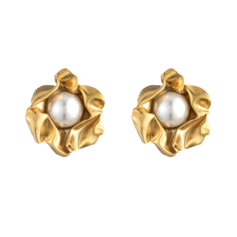 Titania Malachite Stud Earrings | Gold