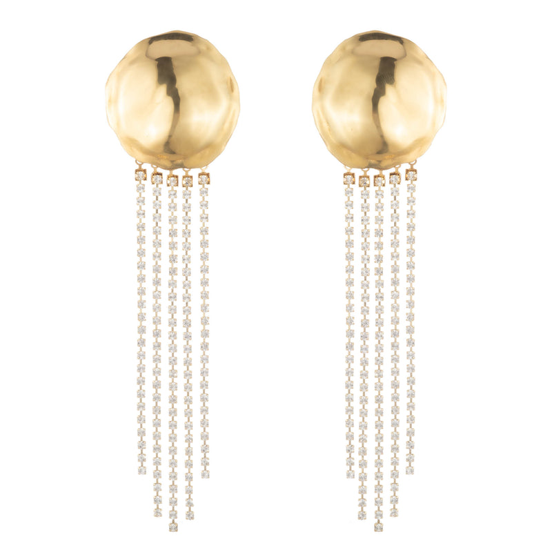 Orbit Crystal Drop Earrings | Gold