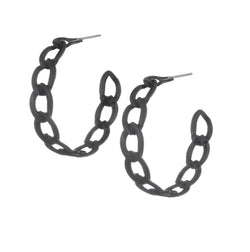 Rosha Chain Hoops | Jet Black