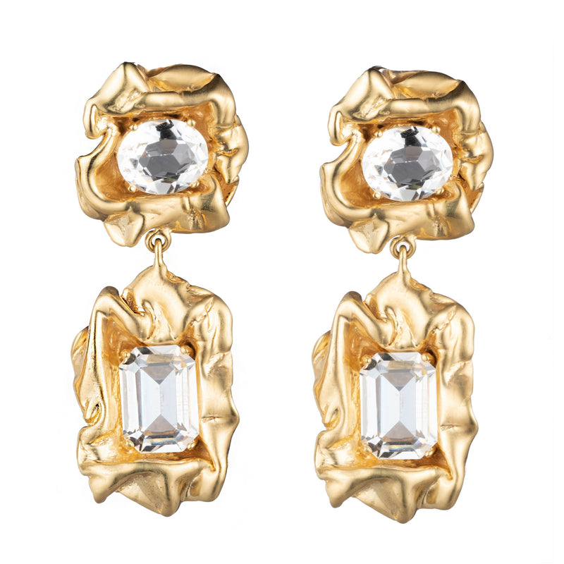 Lolita Earrings | Gold Crystal