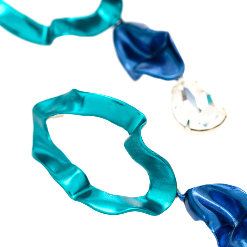 Inside Out Crystal Drop Earrings | Aqua and Cobalt Blue