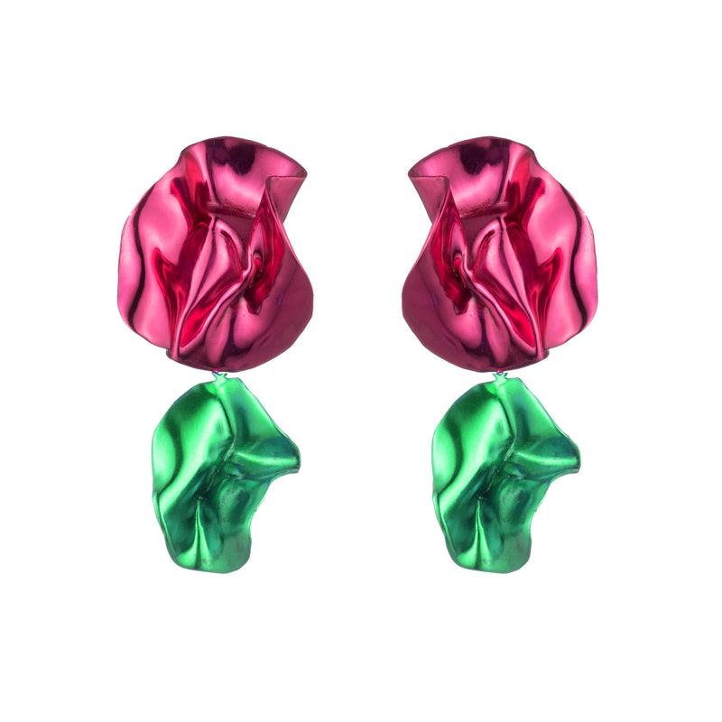Flashback Fold Earrings | Fuchsia and Light Pink