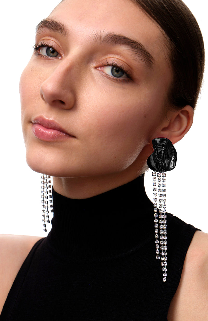 Georgia Crystal Earrings | Black