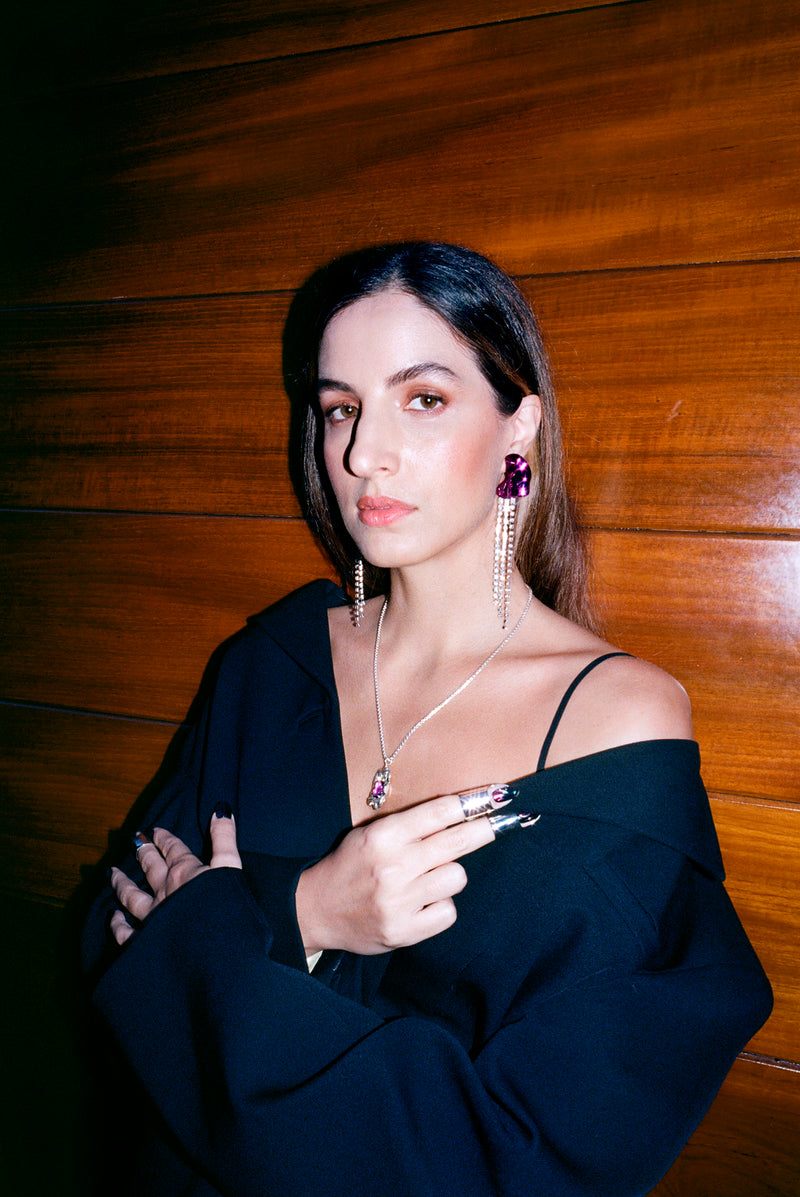 Georgia Crystal Earrings | Violet