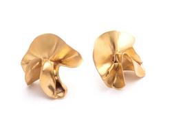 Sterling King Delphinium Folded Earrings in Satin Gold product shot