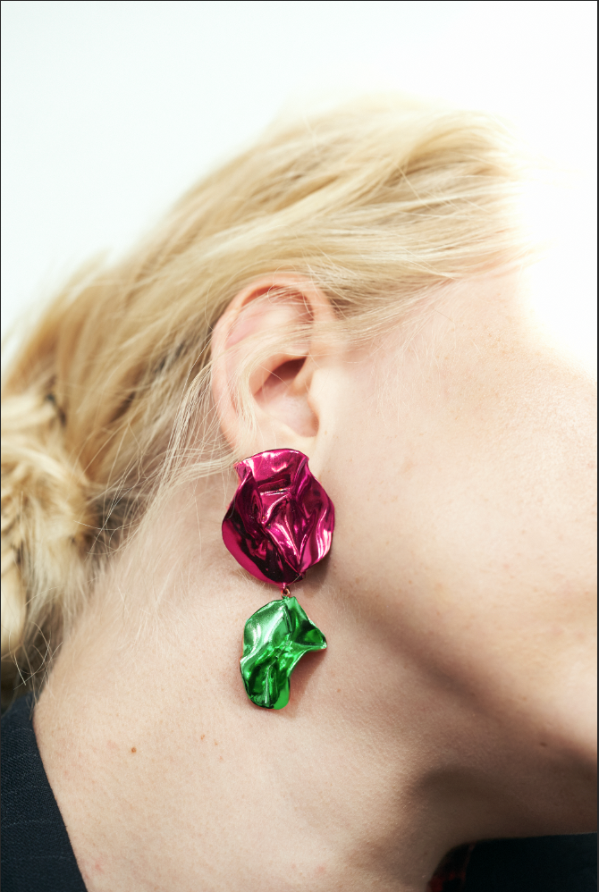 Flashback Fold Earrings | Fuchsia and Light Pink