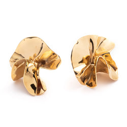 Sterling King Delphinium Folded Earrings in Mirror Gold product shot