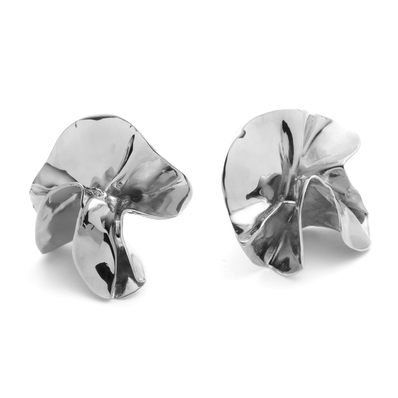 Sterling King Delphinium Folded Earrings in Mirror Sterling Silver product shot