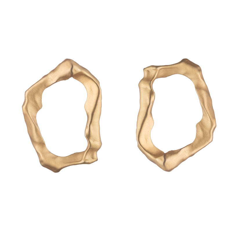 Sterling King Molten Loop Earrings in Matte Gold product shot