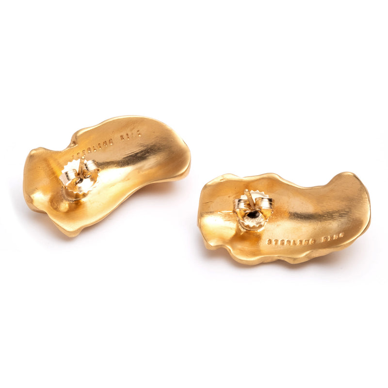 Sterling King Molten Stud Earrings in Mirror Gold product shot