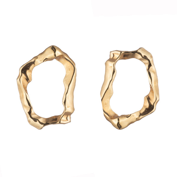 Sterling King Molten Loop Earrings in Mirror Gold product shot