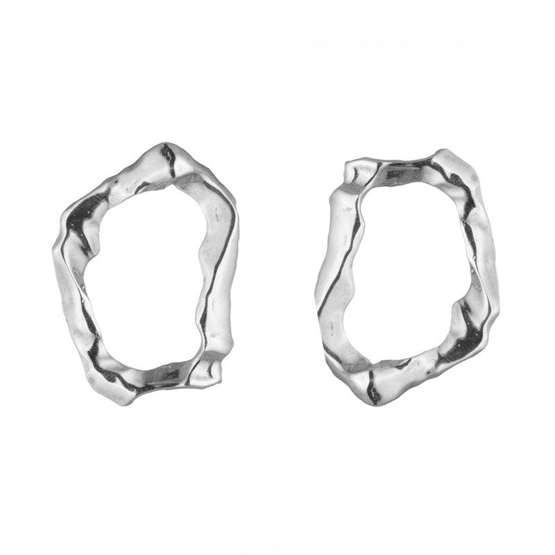 Sterling King Molten Loop Earrings in Sterling Silver product shot