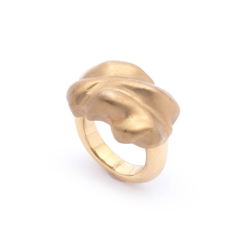 Sterling King Molten Ring in Matte Gold product shot