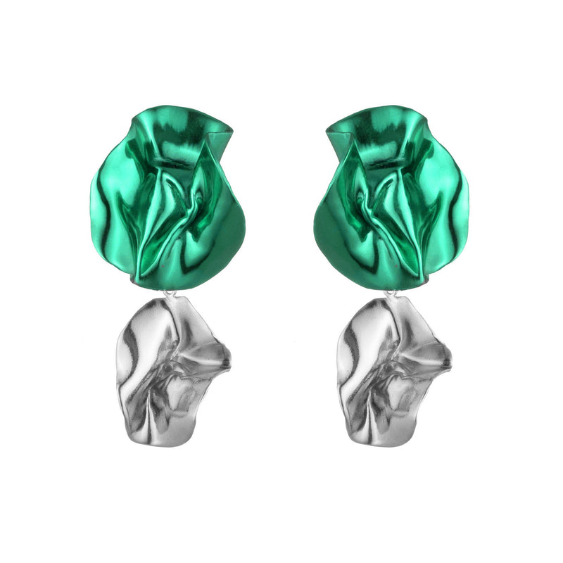 Flashback Fold Earrings | Emerald and Sterling Silver