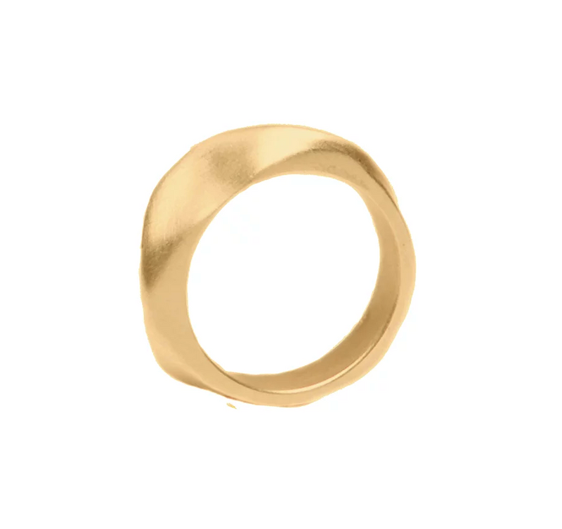 Sterling King Satin Ridge Ring in Gold product shot