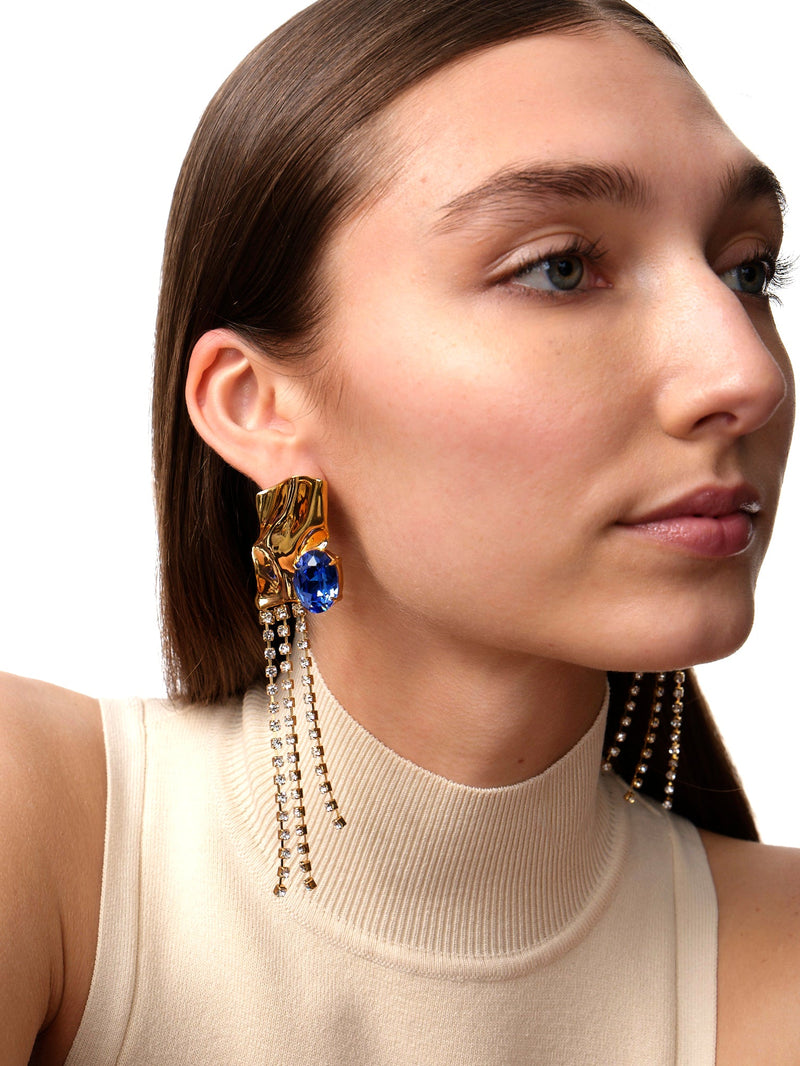 Kiki Crystal Drop Earrings | Gold