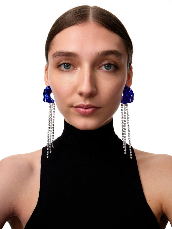 Georgia Crystal Earrings | Cobalt Blue