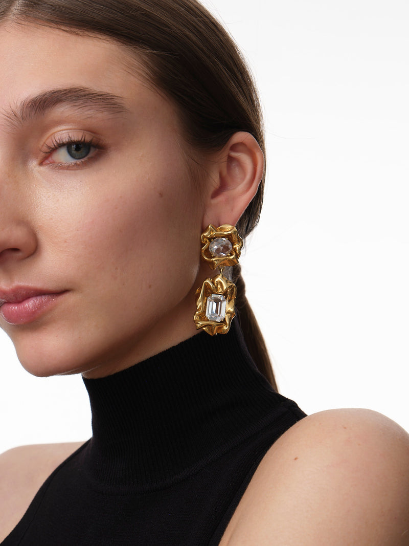 Lolita Earrings | Gold Crystal