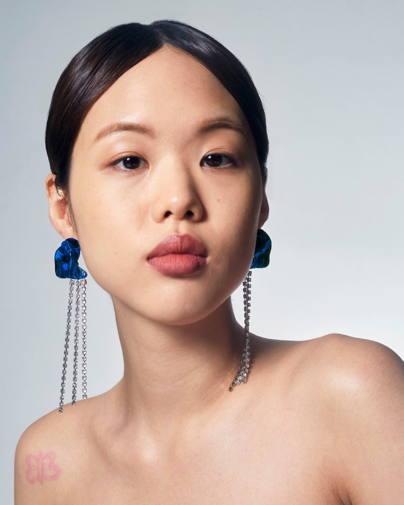 Georgia Crystal Earrings | Cobalt Blue