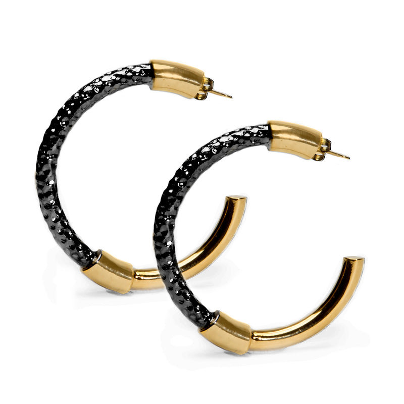 Lithop Hoops | Two Tone Gold & Silver