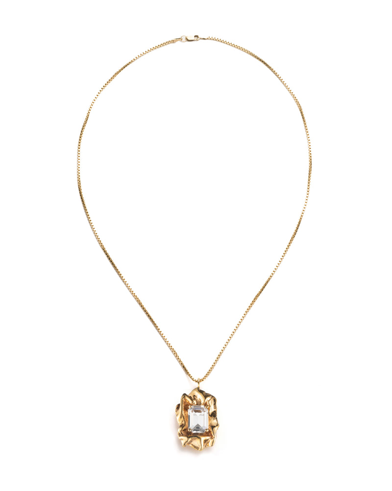Edith Crystal Pendant Necklace | Gold and Crystal