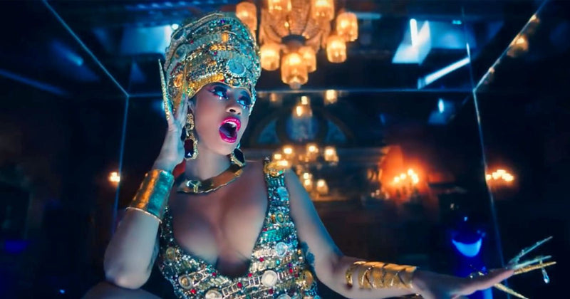 Cardi B wears Gold Fracture Cuff and Wrapping Cuff featured in her "Money" Music Video