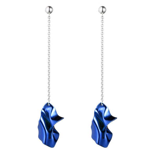 Gelsey Fold Drop Earrings | Cobalt Blue