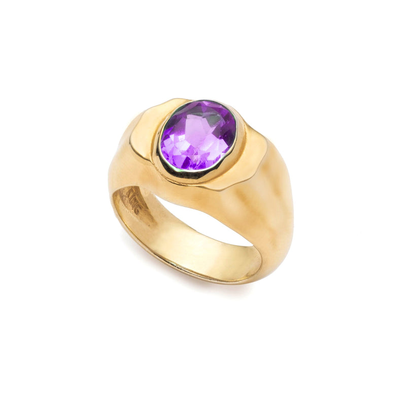 Ruby Ripple Signet Ring | Gold