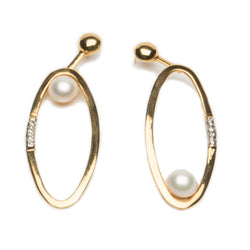 Sterling King Pearl Ellipse Earrings in Gold product shot