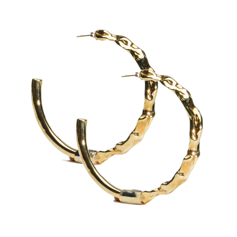 Sterling King Molten Hoops in Mirror Gold product shot
