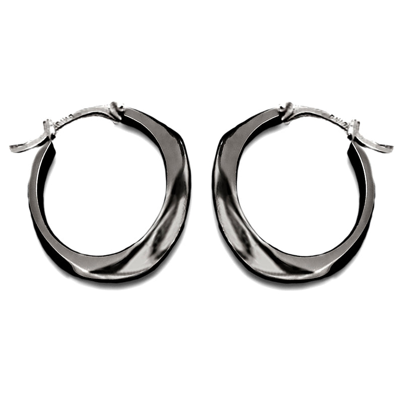 Sterling King Ridge Hoop Mini Earrings in Black Rhodium product shot