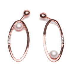 Sterling King Pearl Ellipse Earrings in Rose Gold product shot