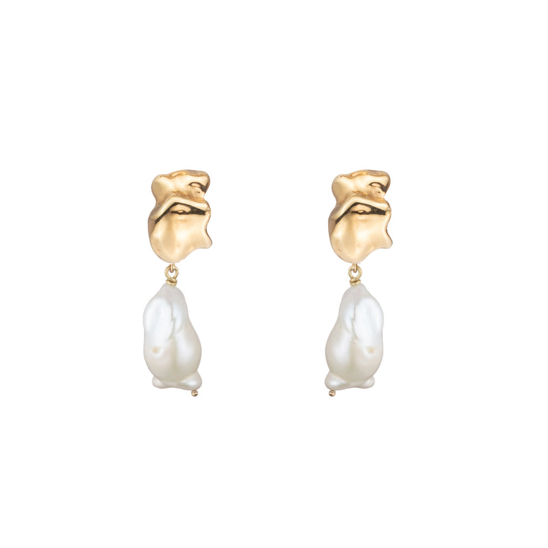 Baroque Pearl Mini Earrings | Rose Gold