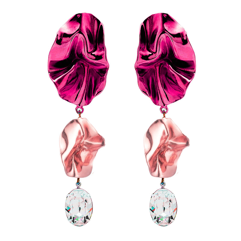 Buy SOHI Pear Stone Stud Earrings Baby Pink Online