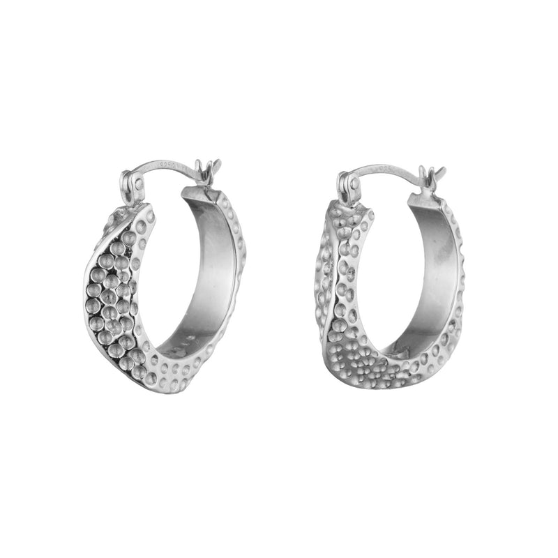 Sterling King Lithop Ridge Hoop Minis in Sterling Silver product shot