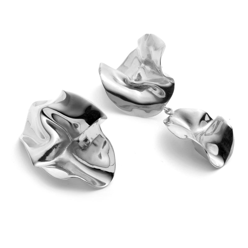 Mismatched Fold Earrings | Sterling Silver