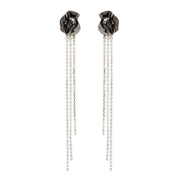 Georgia Crystal Earrings | Slate - Long