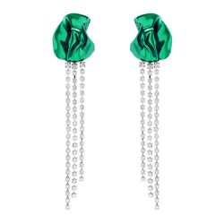 Georgia Crystal Earrings | Emerald Green