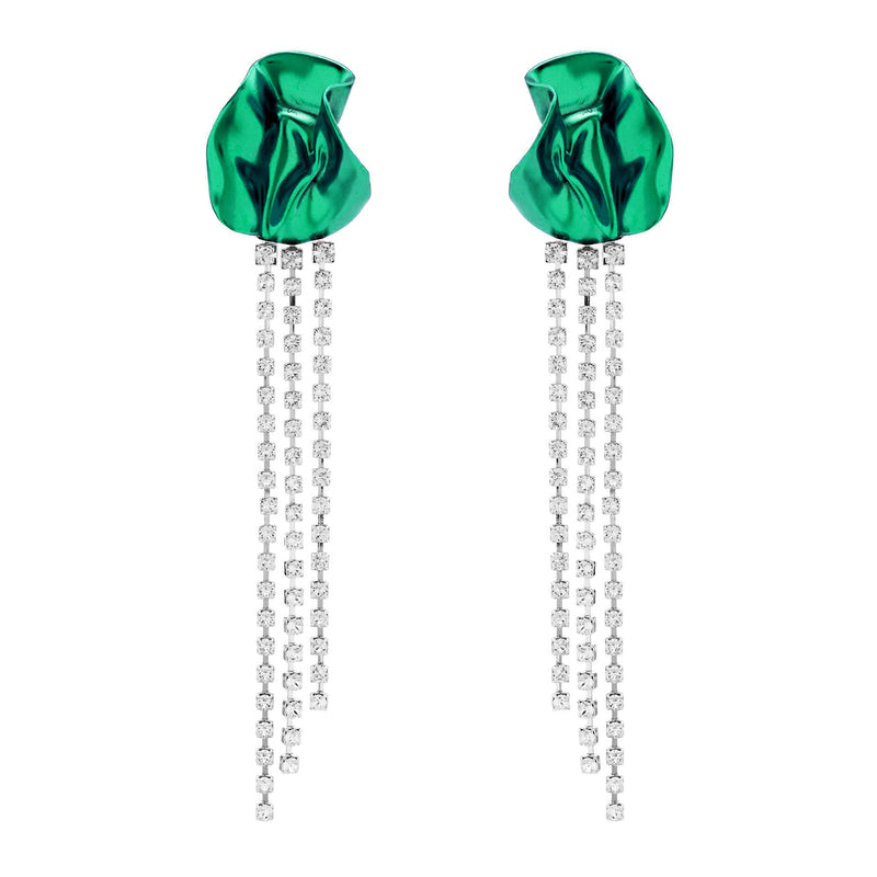 Buy Online Stylish Green Colour Alloy Ear Studs for Girls and Women – One  Stop Fashion