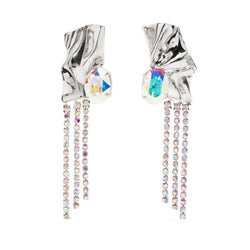 Iridescent Kiki Crystal Drop Earrings | Oil Slick